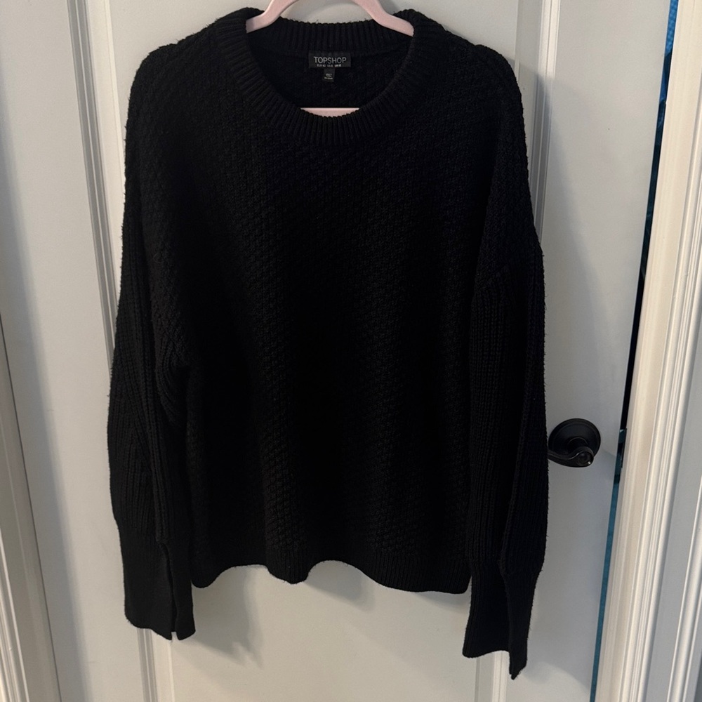 Topshop Classic Black Crew Neck Sweater